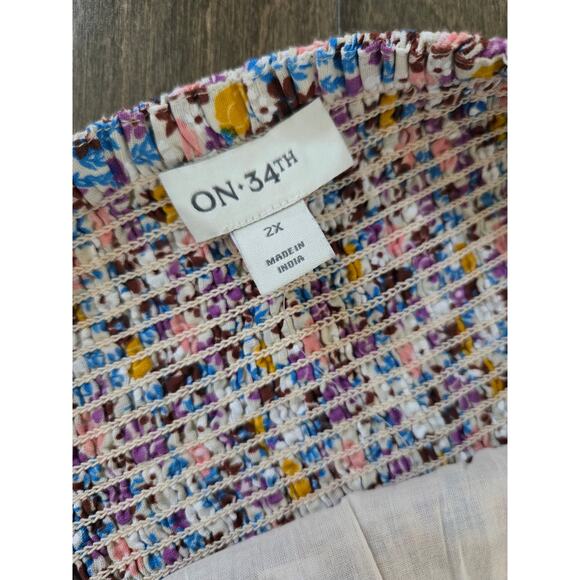 On 34th Plus Floral Smocked Midi Dress – Size 2X, NWT - Picture 7 of 11